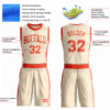 Custom Cream Orange Round Neck Suit Basketball Jersey