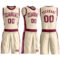 Custom Cream Maroon Round Neck Suit Basketball Jersey