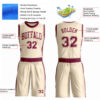 Custom Cream Maroon Round Neck Suit Basketball Jersey
