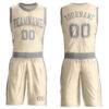 Custom Cream Gray Round Neck Suit Basketball Jersey