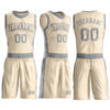 Custom Cream Gray Round Neck Suit Basketball Jersey