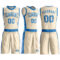 Custom Cream Blue Round Neck Suit Basketball Jersey