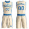 Custom Cream Blue Round Neck Suit Basketball Jersey