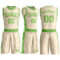 Custom Cream Neon Green Round Neck Suit Basketball Jersey