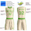 Custom Cream Neon Green Round Neck Suit Basketball Jersey