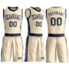 Custom Cream Navy Round Neck Suit Basketball Jersey