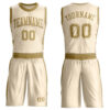 Custom Cream Old Gold Round Neck Suit Basketball Jersey