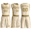 Custom Cream Old Gold Round Neck Suit Basketball Jersey