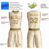 Custom Cream Old Gold Round Neck Suit Basketball Jersey