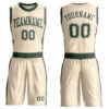 Custom Cream Green Round Neck Suit Basketball Jersey