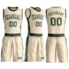 Custom Cream Green Round Neck Suit Basketball Jersey