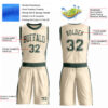 Custom Cream Green Round Neck Suit Basketball Jersey