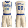 Custom Cream Royal Round Neck Suit Basketball Jersey