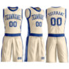 Custom Cream Royal Round Neck Suit Basketball Jersey