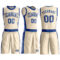 Custom Cream Royal Round Neck Suit Basketball Jersey