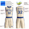 Custom Cream Royal Round Neck Suit Basketball Jersey