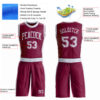 Custom Maroon White Round Neck Suit Basketball Jersey