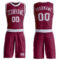 Custom Maroon White Round Neck Suit Basketball Jersey