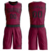Custom Maroon Black Round Neck Suit Basketball Jersey