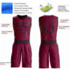 Custom Maroon Black Round Neck Suit Basketball Jersey