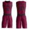 Custom Maroon Black Round Neck Suit Basketball Jersey