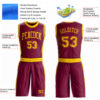 Custom Maroon Gold Round Neck Suit Basketball Jersey