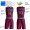 Custom Maroon Teal Round Neck Suit Basketball Jersey
