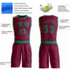 Custom Maroon Kelly Green Round Neck Suit Basketball Jersey