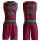 Custom Maroon Kelly Green Round Neck Suit Basketball Jersey