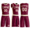 Custom Maroon Cream Round Neck Suit Basketball Jersey