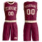 Custom Maroon Cream Round Neck Suit Basketball Jersey