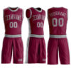 Custom Maroon Gray Round Neck Suit Basketball Jersey