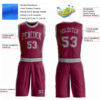 Custom Maroon Gray Round Neck Suit Basketball Jersey