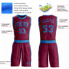Custom Maroon Blue Round Neck Suit Basketball Jersey