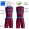 Custom Maroon Blue Round Neck Suit Basketball Jersey
