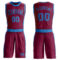 Custom Maroon Blue Round Neck Suit Basketball Jersey