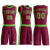 Custom Maroon Neon Green Round Neck Suit Basketball Jersey