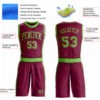 Custom Maroon Neon Green Round Neck Suit Basketball Jersey