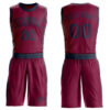Custom Maroon Navy Round Neck Suit Basketball Jersey