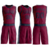 Custom Maroon Navy Round Neck Suit Basketball Jersey