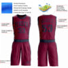 Custom Maroon Navy Round Neck Suit Basketball Jersey