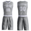 Custom Gray White Round Neck Suit Basketball Jersey