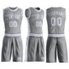 Custom Gray White Round Neck Suit Basketball Jersey