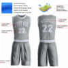 Custom Gray White Round Neck Suit Basketball Jersey