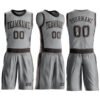 Custom Gray Brown Round Neck Suit Basketball Jersey