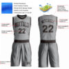 Custom Gray Brown Round Neck Suit Basketball Jersey