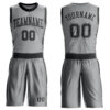 Custom Gray Black Round Neck Suit Basketball Jersey