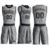Custom Gray Black Round Neck Suit Basketball Jersey
