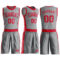 Custom Gray Red Round Neck Suit Basketball Jersey