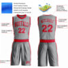 Custom Gray Red Round Neck Suit Basketball Jersey